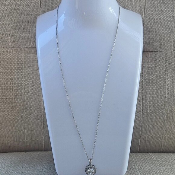 Micro Pave Necklace Cubic Zirconia Silver Tone Fashion Jewelry Khols NWT $60 - Picture 8 of 12